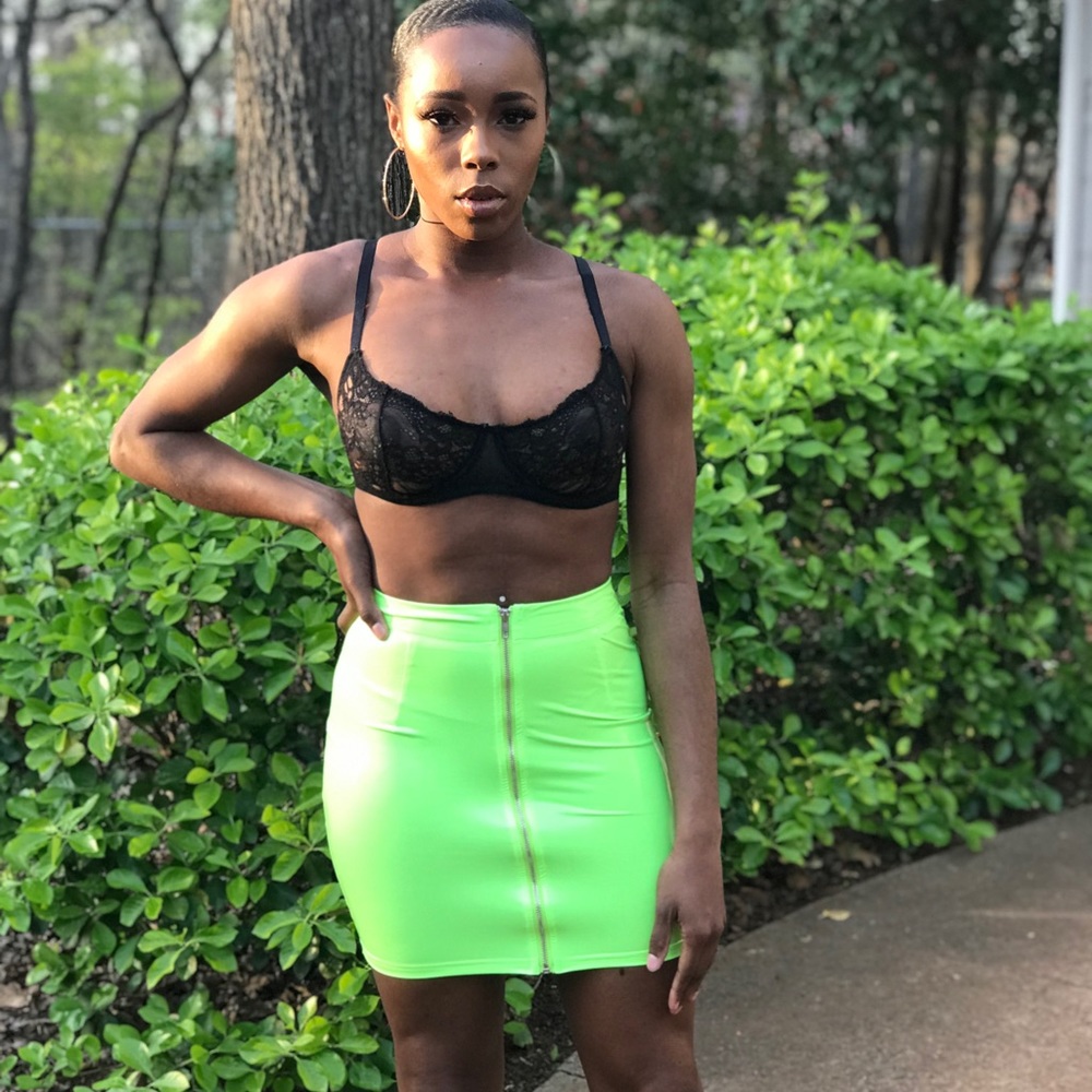 Latex mini skirt
